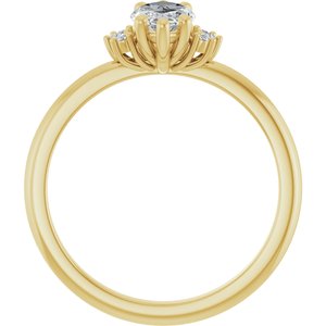 14K Yellow Gold 10x5 mm Marquise .05 CTW Natural Diamond Semi-Set Engagement Ring