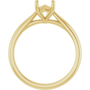 14K Yellow Gold 7x5 mm Emerald Solitaire Engagement Ring Mounting