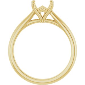 10K Yellow Gold 5.5 mm Square Solitaire Engagement Ring Mounting