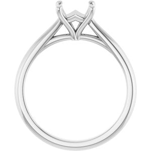 14K White Gold 5.5 mm Square Solitaire Engagement Ring Mounting