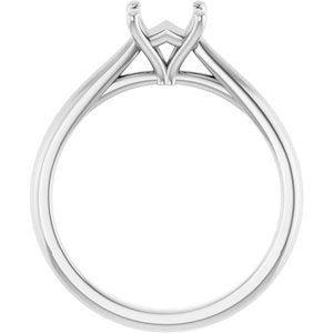 14K White Gold 5 mm Square Solitaire Engagement Ring Mounting