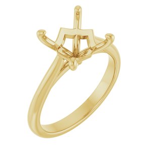 14K Yellow Gold 7.5 mm Square Solitaire Engagement Ring Mounting