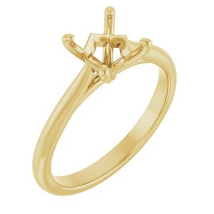10K Yellow Gold 5.5 mm Square Solitaire Engagement Ring Mounting