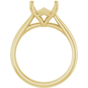 14K Yellow Gold 7.5 mm Square Solitaire Engagement Ring Mounting