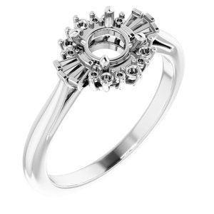 14K White Gold 5.8 mm Round Halo-Style Engagement Ring Mounting