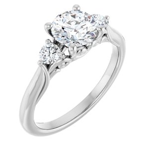 14K White Gold 6.5 mm Round 1/5 CTW Lab-Grown Diamond Semi-Set Engagement Ring