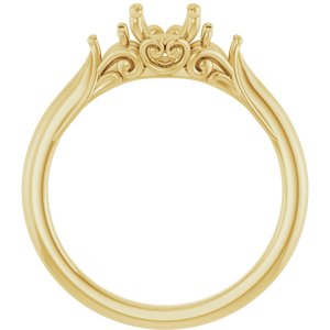 14K Yellow Gold 7x5 mm Oval Engagement Ring Mounting