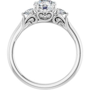 14K White Gold 6.5 mm Round 1/5 CTW Lab-Grown Diamond Semi-Set Engagement Ring