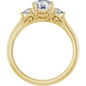 14K Yellow Gold 6.5 mm Round 1/5 CTW Lab-Grown Diamond Semi-Set Engagement Ring