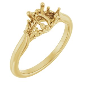 14K Yellow Gold 7x5 mm Oval Engagement Ring Mounting