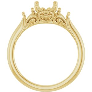 14K Yellow Gold 8x6 mm Oval Engagement Ring Mounting