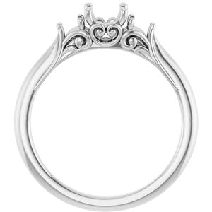 14K White Gold 5.2 mm Round Engagement Ring Mounting