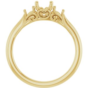 14K Yellow Gold 5.2 mm Round Engagement Ring Mounting