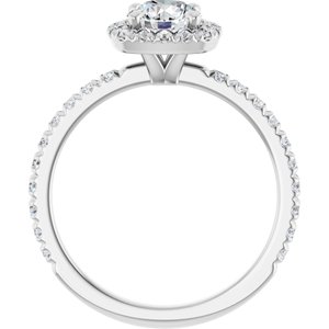 14K White Gold 5.8 mm Round 1/3 CTW Natural Diamond Semi-Set Engagement Ring 