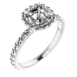 14K White Gold 6 mm Round Engagement Ring Mounting