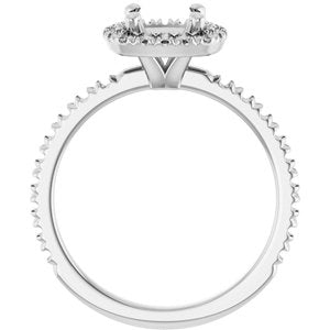 14K White Gold 6.5 mm Round Engagement Ring Mounting