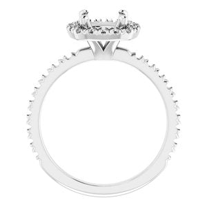 14K White Gold 7 mm Round Engagement Ring Mounting