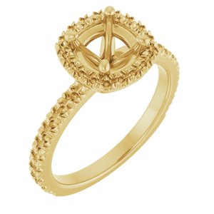 14K Yellow Gold 6.5 mm Round Engagement Ring Mounting