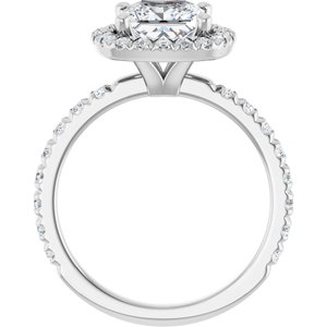 14K White Gold 6.5 mm Round 3/8 CTW Natural Diamond Semi-Set Engagement Ring 