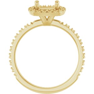 14K Yellow Gold 5.5 mm Square Engagement Ring Mounting