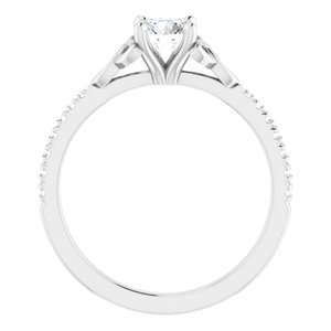 14K White Gold 5.2 mm Round 1/6 CTW Natural Diamond Semi-Set French-Set Engagement Ring