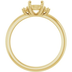 14K Yellow Gold 8x6 mm Oval Engagement Ring Mounting