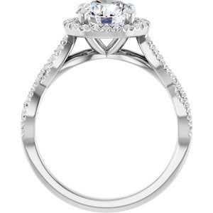 14K White Gold 7.4 mm Round 1/4 CTW Natural Diamond Semi-Set Engagement Ring