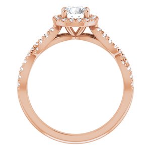 14K Rose Gold 5.2 mm Round 1/4 CTW Natural Diamond Semi-Set Engagement Ring