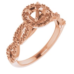 14K Rose Gold 5.2 mm Round Engagement Ring Mounting