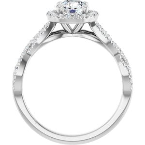 14K White Gold 5.8 mm Round 1/4 CTW Natural Diamond Semi-Set Engagement Ring