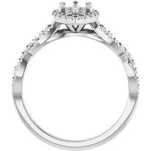 14K White Gold 9x4.5 mm Marquise Engagement Ring Mounting