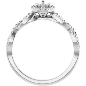 14K White Gold 6x4 mm Pear Engagement Ring Mounting