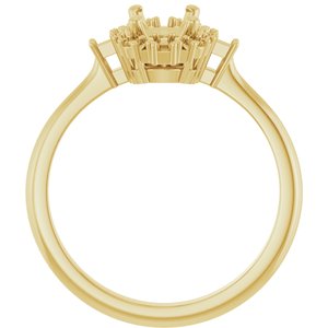 14K Yellow Gold 8x6 mm Oval Engagement Ring Mounting
