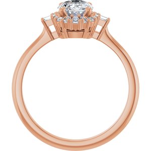 14K Rose Gold 8x6 mm Oval 1/5 CTW Natural Diamond Semi-Set Engagement Ring
