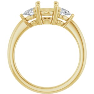 14K Yellow Gold 8x6 mm Oval 1/4 CTW Lab-Grown Diamond Semi-Set Engagement Ring