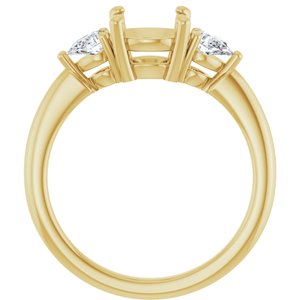 14K Yellow Gold 7.4 mm Round 1/4 CTW Lab-Grown Diamond Semi-Set Engagement Ring