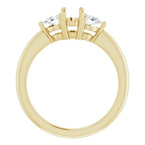 14K Yellow Gold 6x4 mm Oval 1/4 CTW Natural Diamond Semi-Set Engagement Ring 