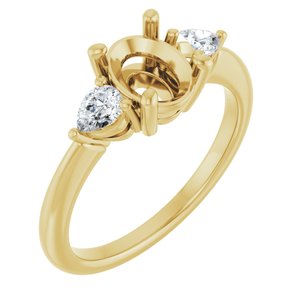 14K Yellow Gold 8x6 mm Oval 1/4 CTW Lab-Grown Diamond Semi-Set Engagement Ring