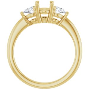 14K Yellow Gold 7x5 mm Oval 1/4 CTW Natural Diamond Semi-Set Engagement Ring 