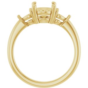 10K Yellow Gold  9x7 mm Oval Engagement Ring Mounting