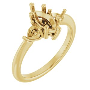 14K Yellow Gold  9x4.5 mm Marquise Engagement Ring Mounting