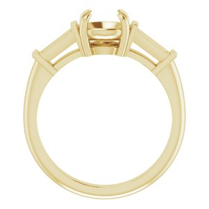 14K Yellow Gold 7 mm Round Engagement Ring Mounting