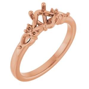 14K Rose Gold 7x5 mm  Oval Accented Split Shank Engagement Mounting