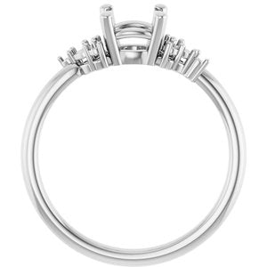 14K White Gold 6.5 mm  Round Engagement Ring Mounting