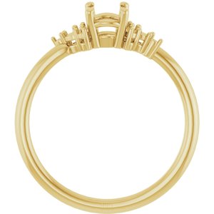 14K Yellow Gold 7x5 mm Oval Engagement Ring Mounting