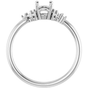 14K White Gold 7x5 mm Oval Engagement Ring Mounting