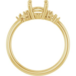 14K Yellow Gold 9x7 mm Oval Engagement Ring Mounting