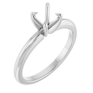 14K White Gold 5.8 mm Round Solitaire Engagement Ring Mounting