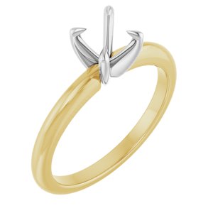 14K Yellow/White Gold 5.8 mm Round Solitaire Engagement Ring Mounting