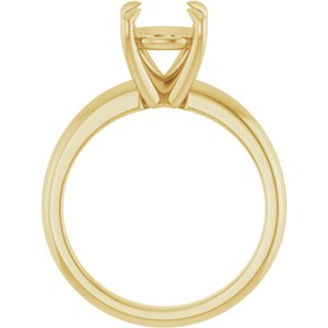 14K Yellow Gold 8.2 mm Round Solitaire Engagement Ring Mounting